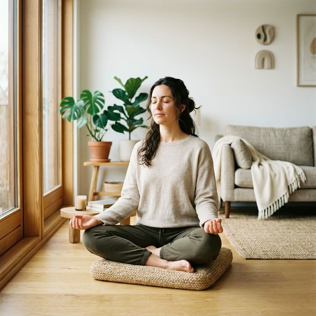 Calm relaxed woman